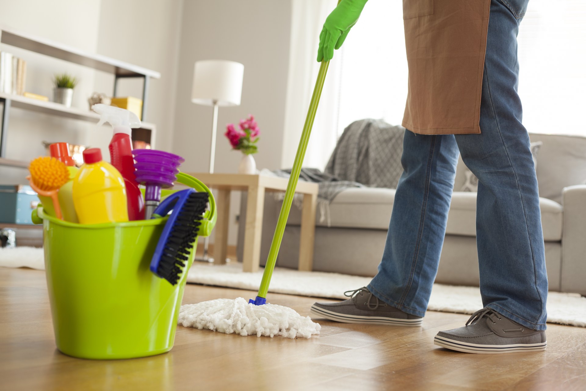 Mopping wooden floor